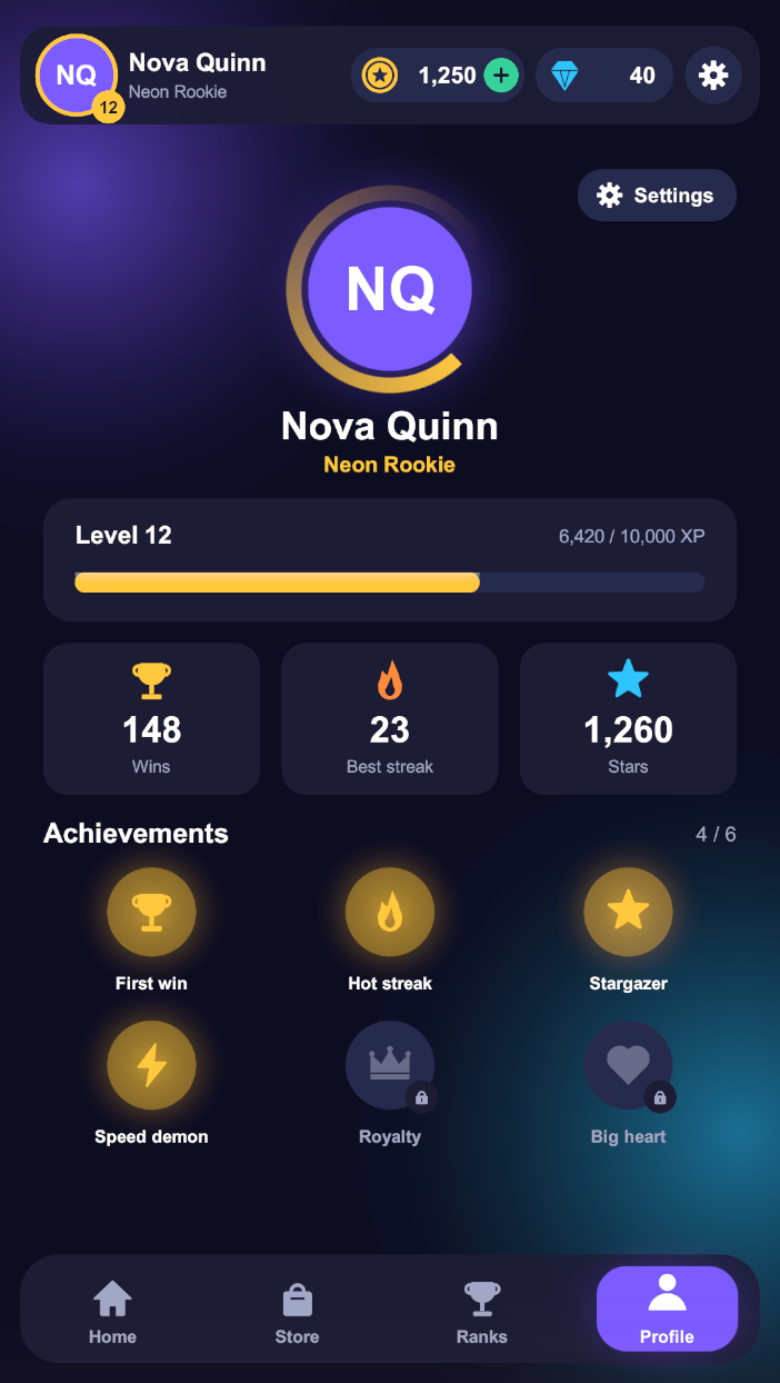 Profile tab